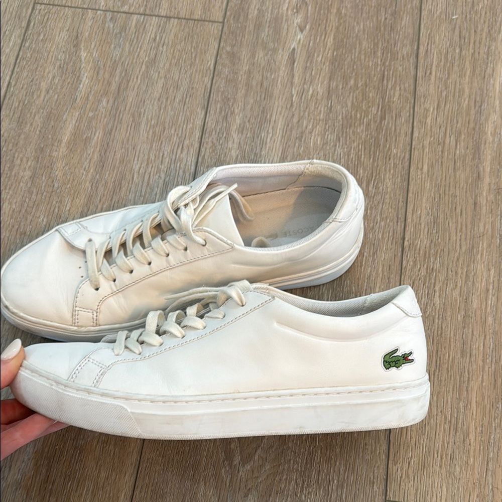 Lacoste White Sneakers Classic Low-Top Design Size 9